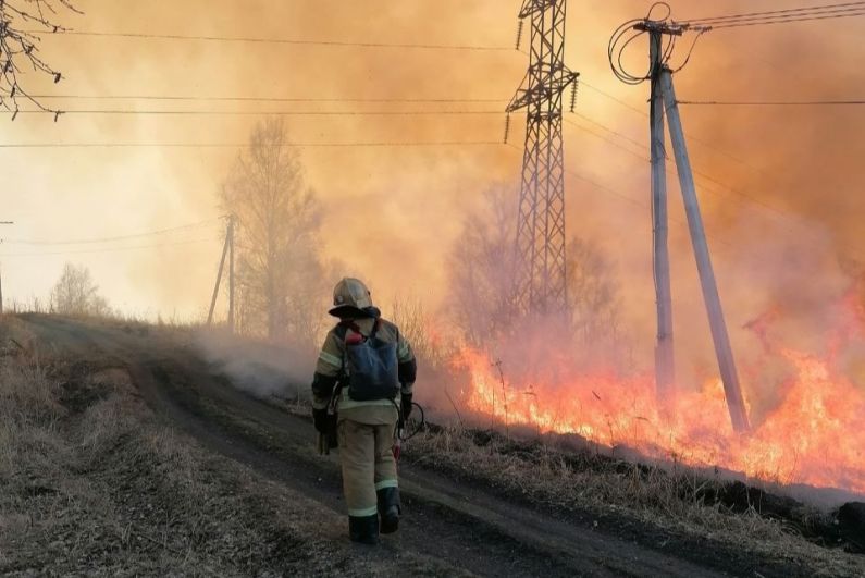 Ликвидации пожаров на территории Майминского района в Алтайском крае 