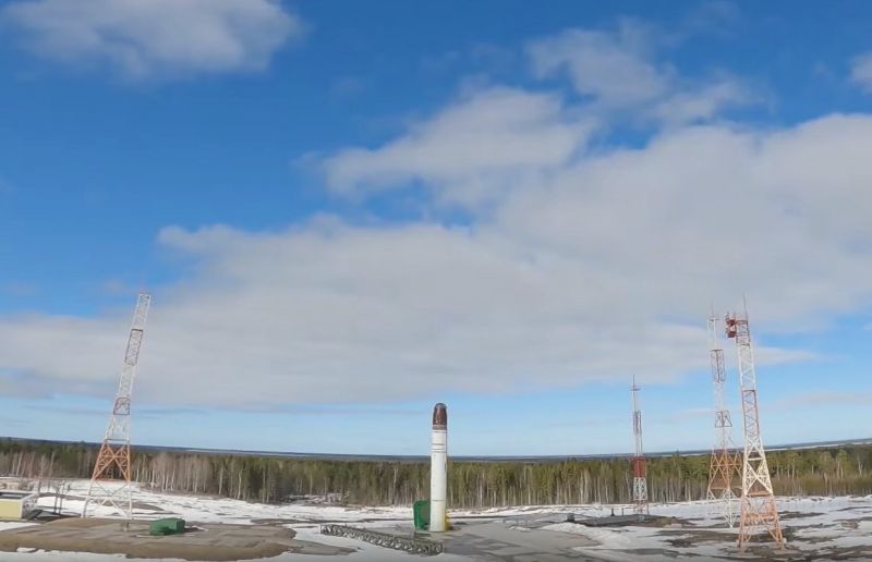 Пуск межконтинентальной баллистической ракеты «Сармат»  с космодрома Плесецк