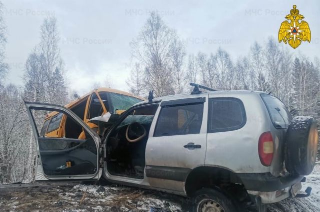 В Иркутской области произошла авария с участием легковушки и микроавтобуса