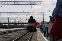 Поезд Победы сделал первую остановку в Оренбуржье на станции города Орска. 