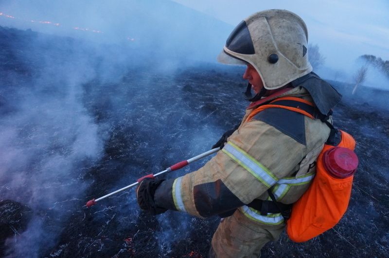 Тушение пожара в Кемеровской области