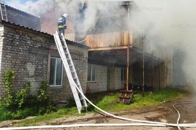 В Дятьковском районе Брянщины загорелась пилорама