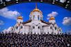 Сводный хор под руководством Льва Конторовича во время выступления на концерте на Красной площади, посвящённого Дню славянской письменности и культуры