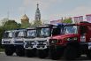 Автомобили команды «КАМАЗ-мастер» и «МАЗ-СПОРТавто» во время подготовки к ралли «Шёлковый путь-2022» в Астрахани