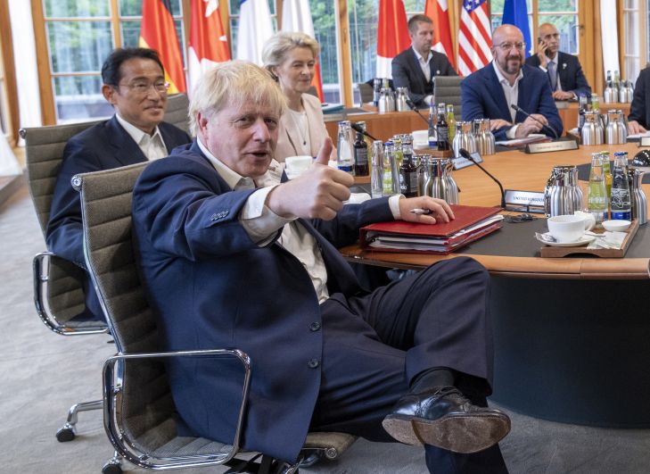 Борис Джонсон во время саммита G7 в замке Эльмау в Баварии, 28 июня 2022