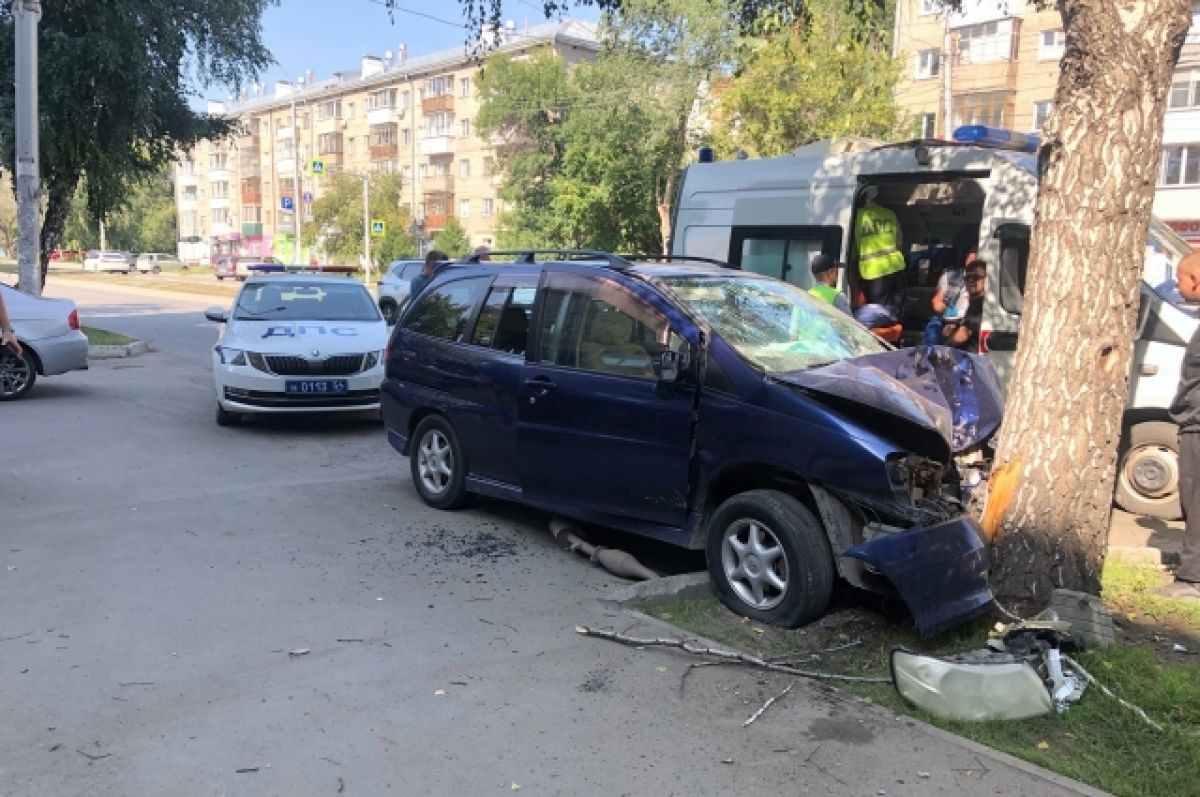 Водитель минивэна Nissan Liberty врезался в дерево в Новосибирске | АиФ  Новосибирск