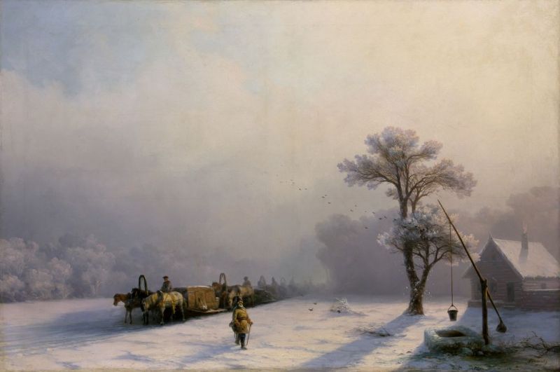 «Зимний обоз в пути» (1857)