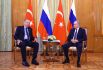 Президент РФ Владимир Путин и президент Турции Реджеп Тайип Эрдоган (справа налево) во время встречи в Сочи