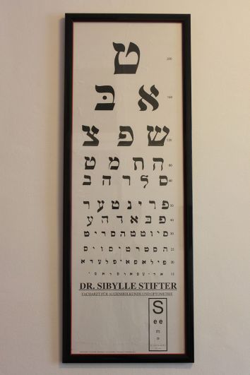 Таблица для проверки зрения в Израиле.