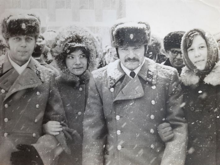 № 17. Сергей и Наталья Кичигины. На демонстрации, 1976 год.