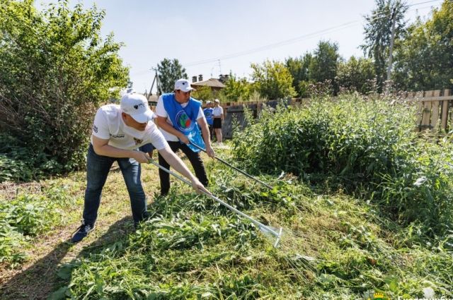 «Тимуровцы» помогают пенсионерам и инвалидам на садовых участках.