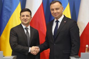 Президент Владимир Зеленский и польский лидер Анджей Дуда.