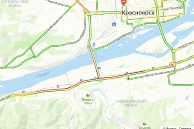 Единственный проблемный участок зафиксирован на Николаевском мосту и улице Свердловская.