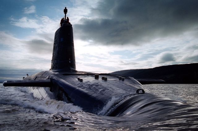HMS Victorious, одна из четырех подводных лодок с баллистическими ракетами класса Vanguard Королевского флота Великобритании.