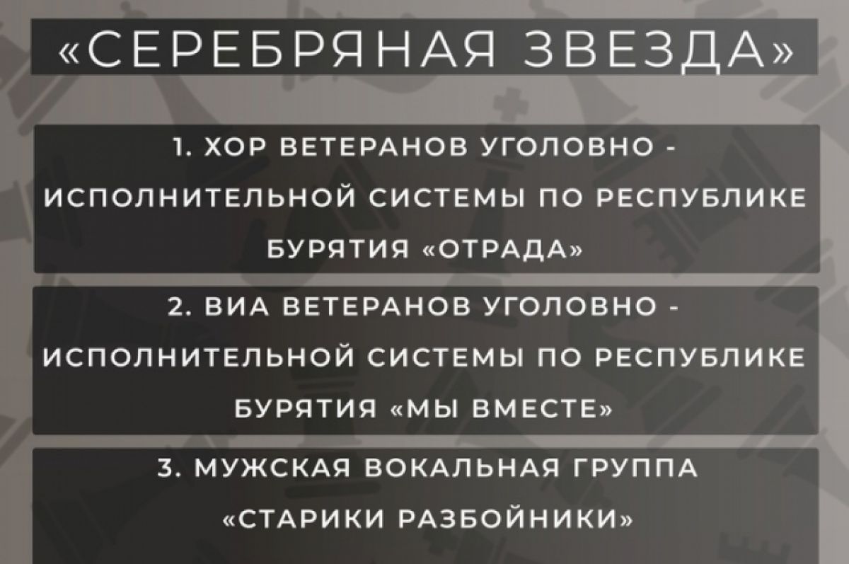 Ветераны ФСИН и «старики разбойники» споют вместе в Улан-Удэ | АиФ Бурятия