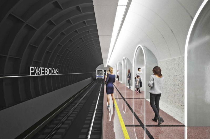 Дизайн-проект станции БКЛ метро «Рижская» АБ Blank Architects. На данный момент началось благоустройство территории возле вестибюля станции «Рижская» БКЛ.