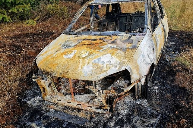 В Удмуртии нашли сгоревшую машину с трупом