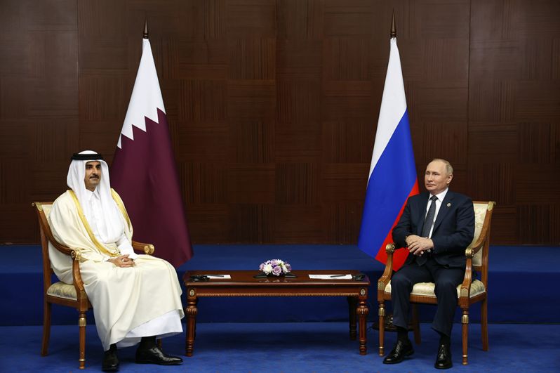  Президент РФ Владимир Путин и эмир Катара шейх Тамим бен Хамад Аль Тани