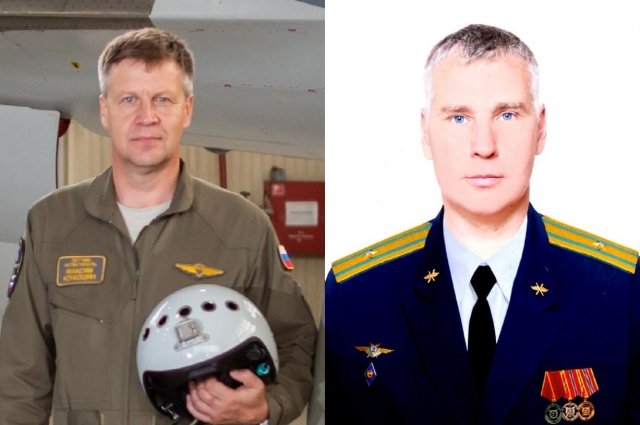 Лётчики-испытатели Максим Конюшин и Виктор Крюков.