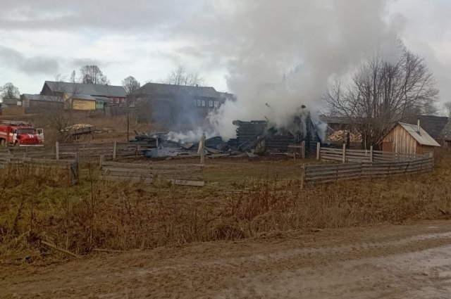 Последствия большого пожара в Бабушкнском районе.