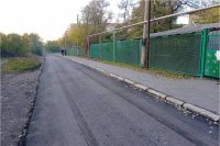 Дорога у детского сада "Звездочка" на улице Рылеева.