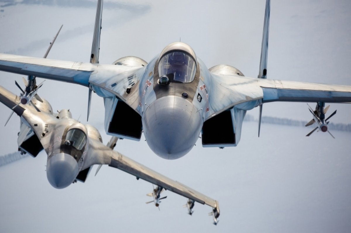 Российские истребители Су-30 и Су-35 уничтожили украинский самолёт