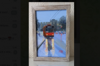 Оренбургская художница изобразила "Последний троллейбус"