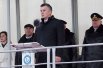 Директор АО «Адмиралтейские верфи» Александр Бузаков выступает на церемонии поднятия военно-морского флага РФ на подводной лодке «Уфа». 