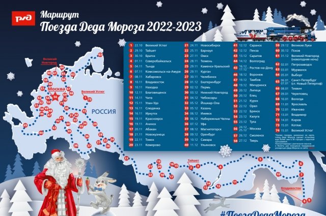 В Оренбурге встретили поезд Деда Мороза