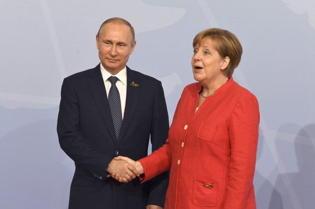 Владимир Путин и Ангела Меркель, 2017 г.