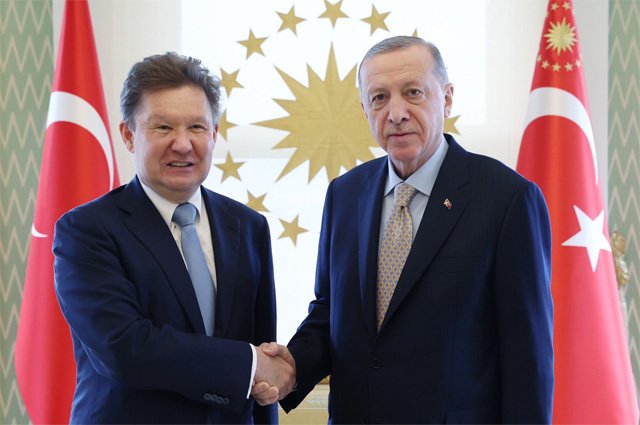 Глава «Газпрома» Алексей Миллер и президент Турции Реджеп Эрдоган