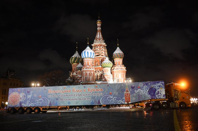 Главную елку страны привезли в Кремль