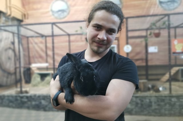 Сотрудник зоопарка Александр Игнатенко считает, что кролик - прекрасный питомец. Правда, требует особого ухода.