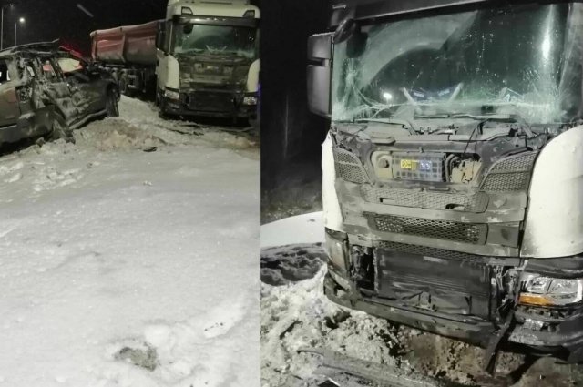  Грузовик с тюменскими номерами угодил в ДТП в Челябинской области.