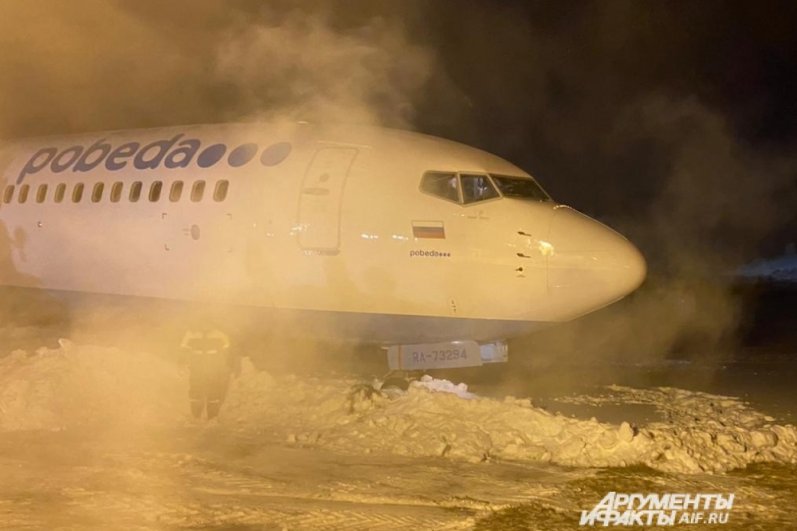 Самолёт выкатился с полосы в аэропорту Перми 8 января. 