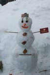 До Рождества в Оренбурге стояла оттепель и выпало много снега. Дети успели везде поналепить снеговиков, которые теперь застыли в прочные скульптуры.