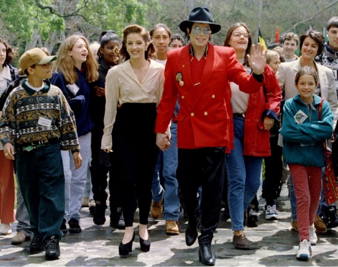 Певец Майкл Джексон и Лиза Мари Пресли, 1995 год
