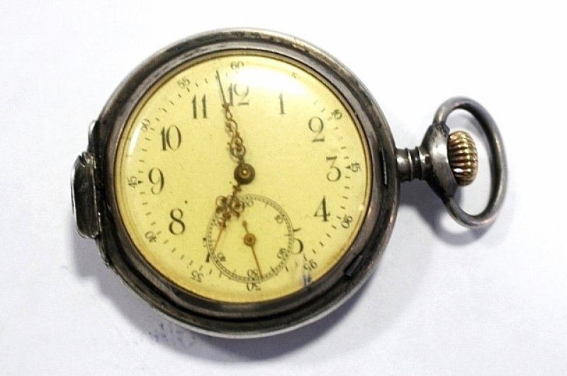 Карманные часы в серебряном корпусе швейцарской торговой марки Diogen, изготовленные в конце XIX века.