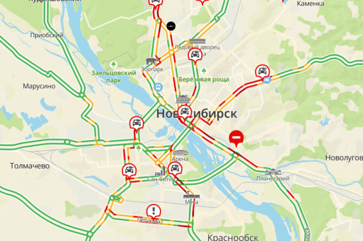 Карта с пробками онлайн новосибирск