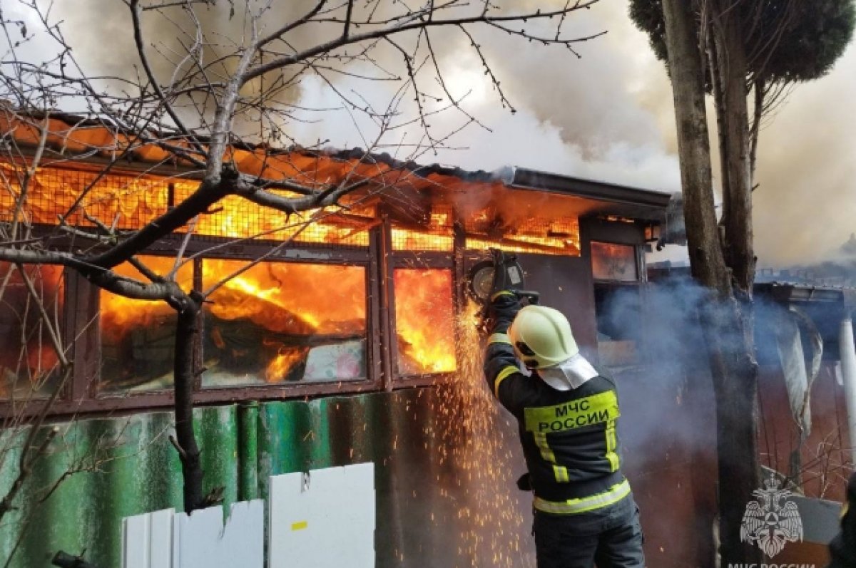 Спасатели эвакуировали 30 человек из горящего барака в Сочи