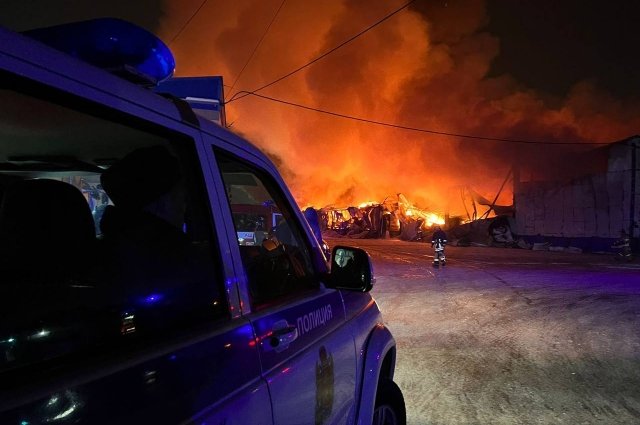 Пожар на Пограничников в Красноярске.