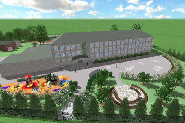 Визуализация предстоящего преображения двора школы в Зюкайке.
