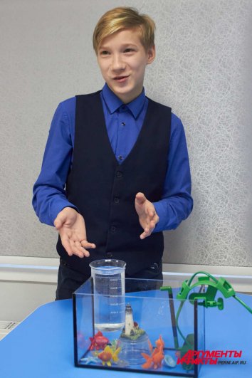 Для того, чтобы собрать фонтанчик-поилку Егору понадобился небольшой аквариум, фильтр с трубками, насос, который циркулирует воду и насыщает её кислородом. 
