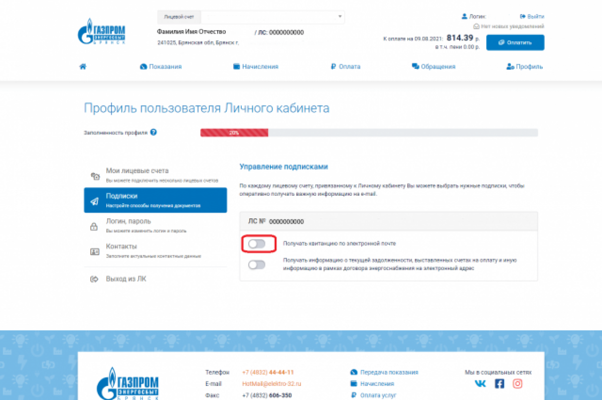 Онлайн-квитанция «Газпром энергосбыт Брянск»: «зеленые» технологии