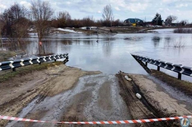 Паводок подтопил мост в Первомайском районе