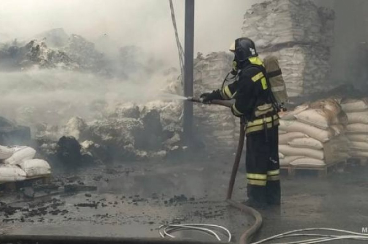 Пожар на складе целлюлозы в Ростовской области полностью потушили