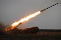 Реактивная система залпового огня (РСЗО) «Ураган» вооруженных сил РФ.
