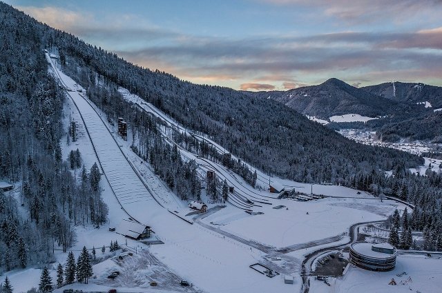 Северный Центр Планица, Словения, где проходил чемпионат мира по лыжным видам спорта 2023.