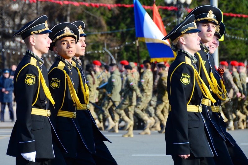 Первая репетиция парада 9 мая в Иркутске.