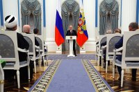 23 мая 2023. Президент РФ Владимир Путин на церемонии вручения государственных наград в области культуры, космонавтики, образования, а также ряда других сфер.